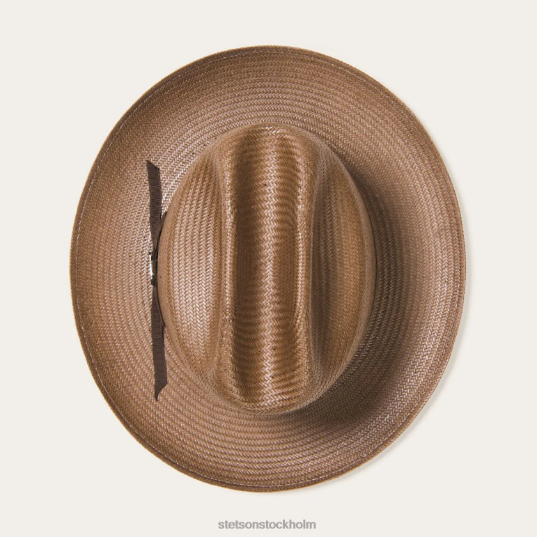 Stetson unisex- öppen väg ventilerad halm cowboyhatt LLFB23 huvudbonader choklad