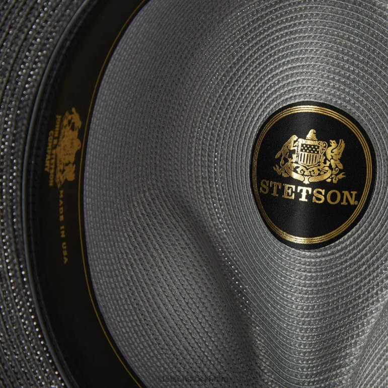 Stetson unisex- andover milan fedora LLFB169 huvudbonader grå svart