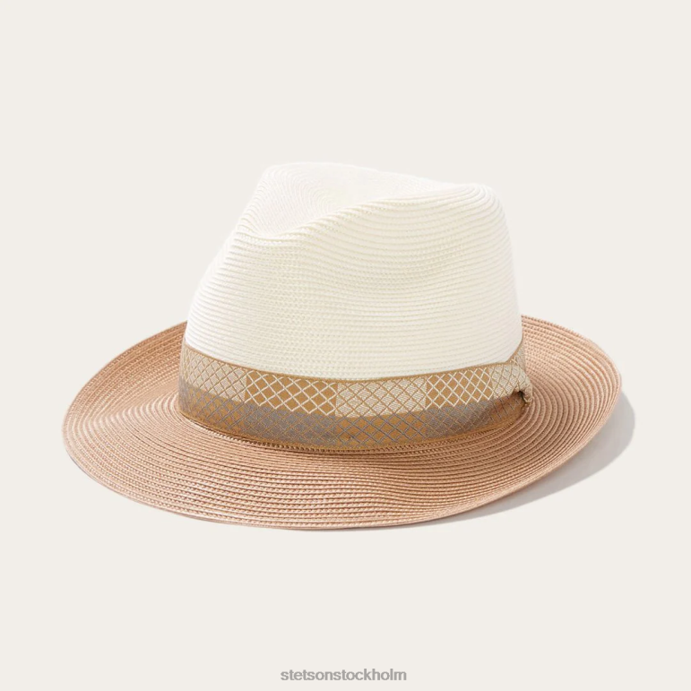 Stetson unisex- andover milan fedora LLFB172 huvudbonader elfenbenskonjak