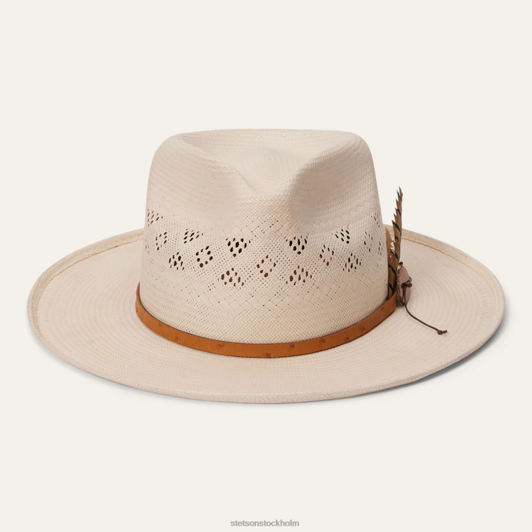 Stetson unisex- andromeda ventilerad halm fedora LLFB145 huvudbonader naturlig