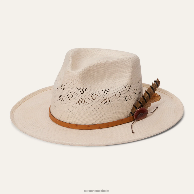 Stetson unisex- andromeda ventilerad halm fedora LLFB145 huvudbonader naturlig