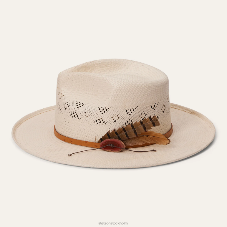 Stetson unisex- andromeda ventilerad halm fedora LLFB145 huvudbonader naturlig
