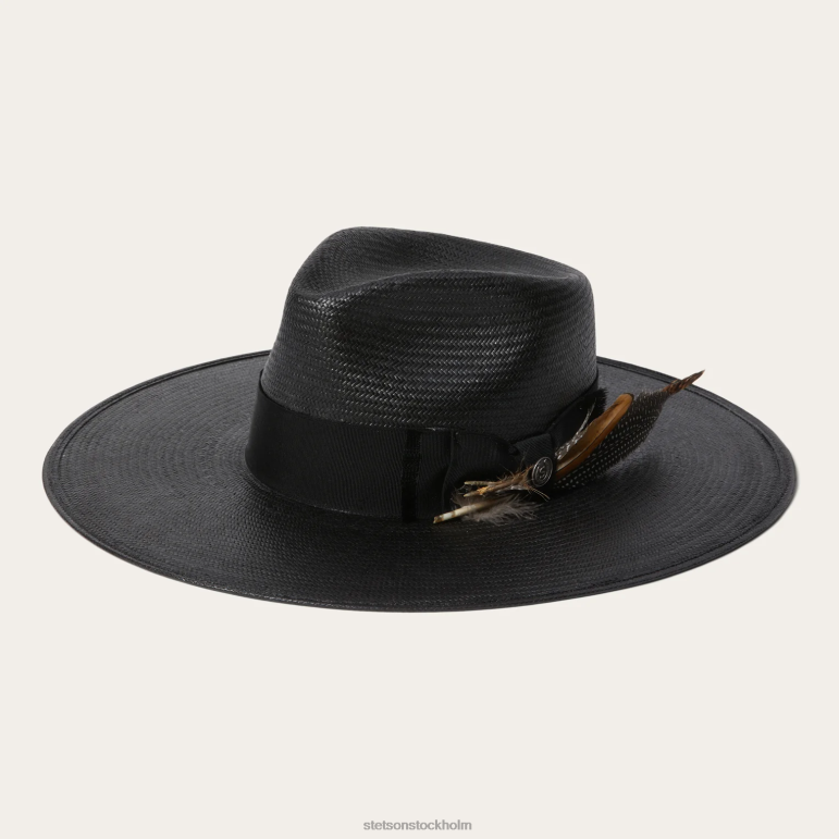 Stetson unisex- atacama halm fedora LLFB166 huvudbonader svart
