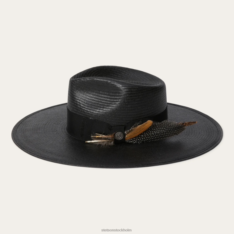 Stetson unisex- atacama halm fedora LLFB166 huvudbonader svart
