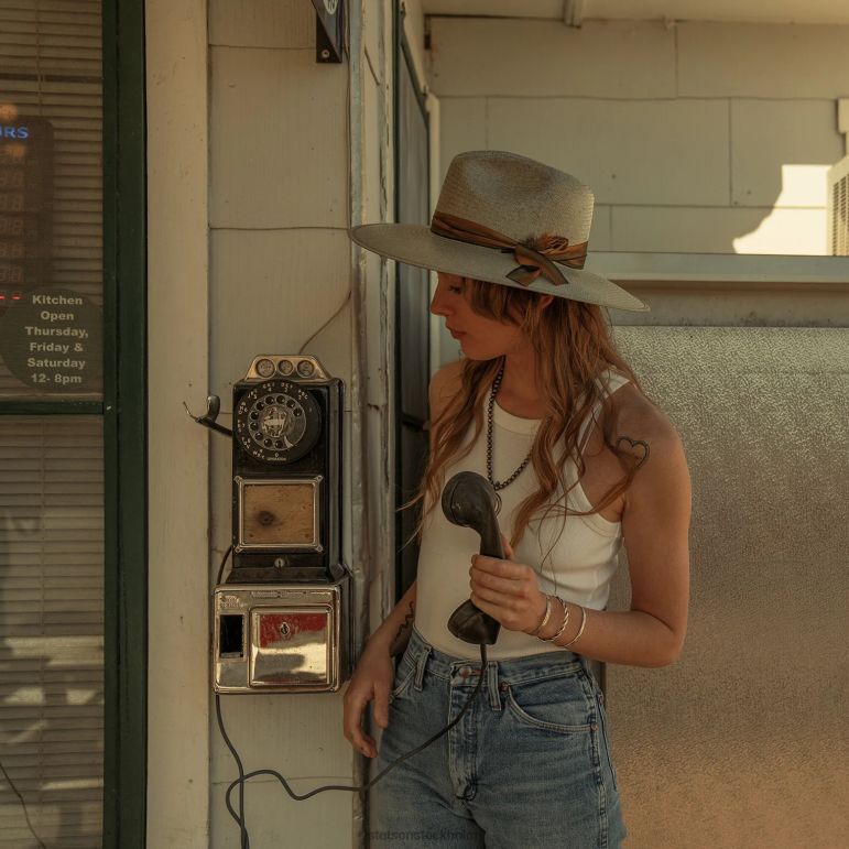 Stetson unisex- caelus halm fedora LLFB148 huvudbonader havsskum