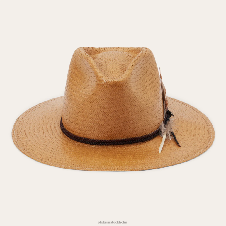 Stetson unisex- juno shantung halm fedora LLFB146 huvudbonader sand