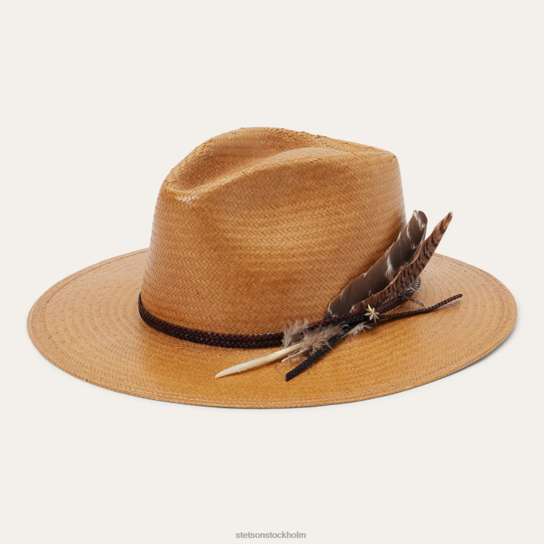 Stetson unisex- juno shantung halm fedora LLFB146 huvudbonader sand