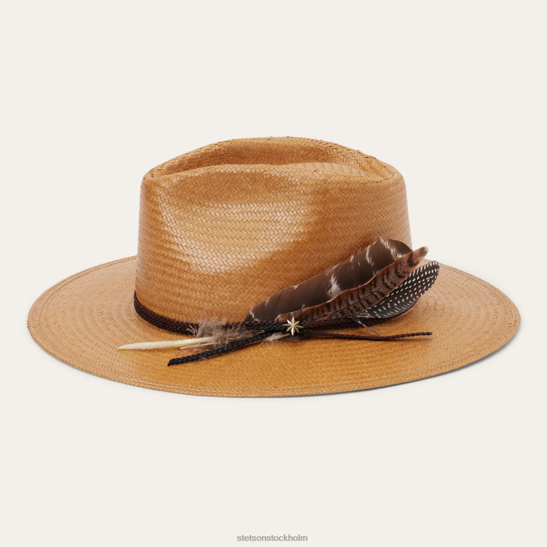 Stetson unisex- juno shantung halm fedora LLFB146 huvudbonader sand