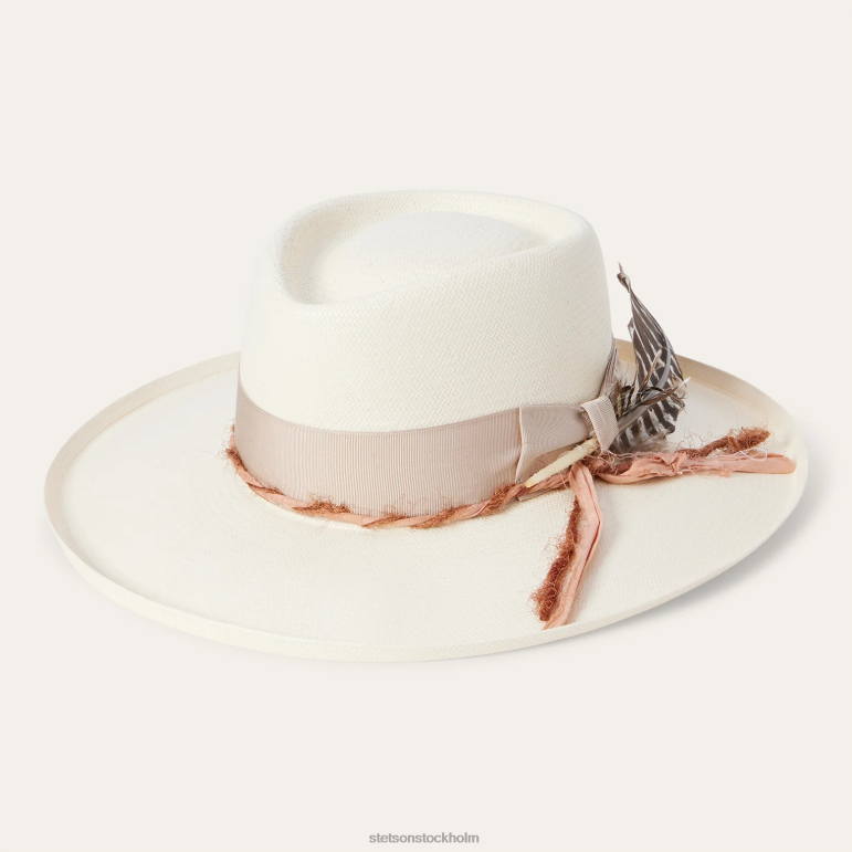 Stetson unisex- kings row shantung halm fedora LLFB181 huvudbonader naturlig