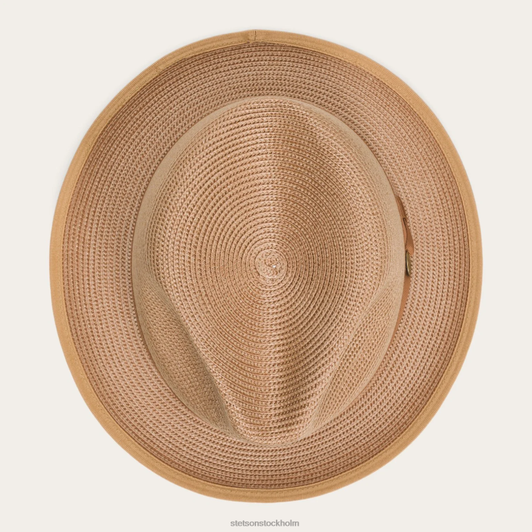 Stetson unisex- latte milan fedora LLFB179 huvudbonader cognac