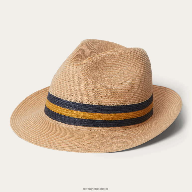 Stetson unisex- triad halm fedora LLFB157 huvudbonader senap