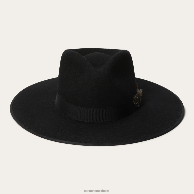Stetson unisex- midtown bred platt brättad hatt LLFB116 huvudbonader svart