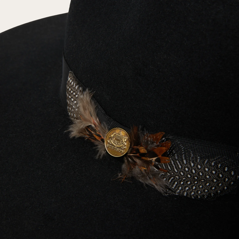 Stetson unisex- midtown bred platt brättad hatt LLFB116 huvudbonader svart