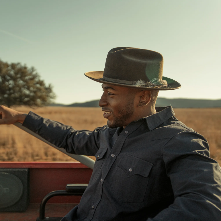 Stetson unisex- 1865 nödställda open road royal deluxe LLFB79 huvudbonader valnöt