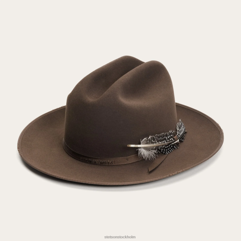 Stetson unisex- 1865 nödställda open road royal deluxe LLFB79 huvudbonader valnöt