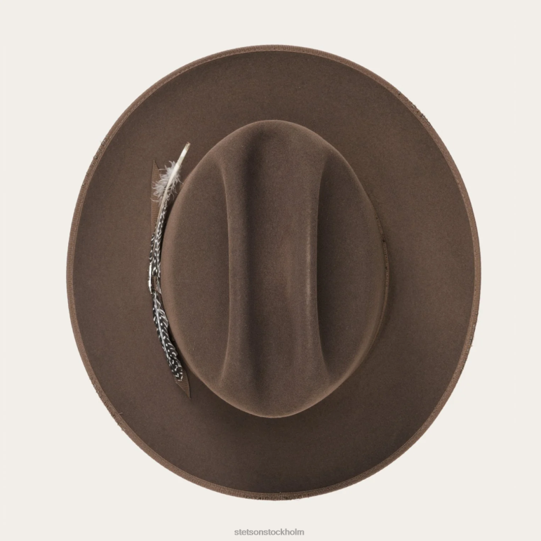 Stetson unisex- 1865 nödställda open road royal deluxe LLFB79 huvudbonader valnöt