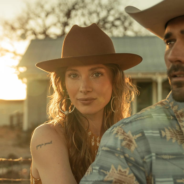 Stetson unisex- öppen väg royal deluxe hatt LLFB44 huvudbonader cognac