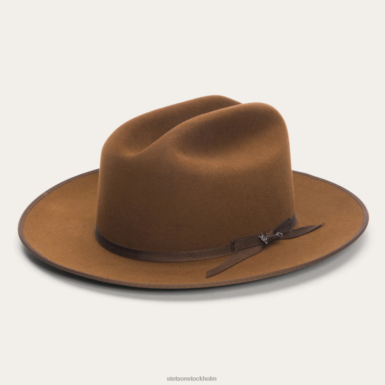 Stetson unisex- öppen väg royal deluxe hatt LLFB44 huvudbonader cognac