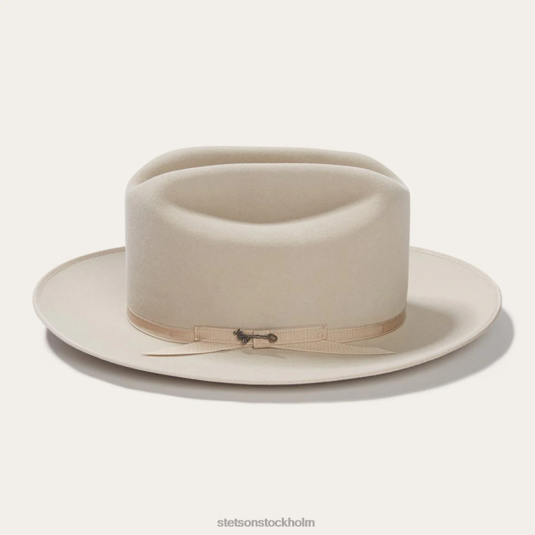 Stetson unisex- öppen väg royal deluxe hatt LLFB75 huvudbonader silvermage