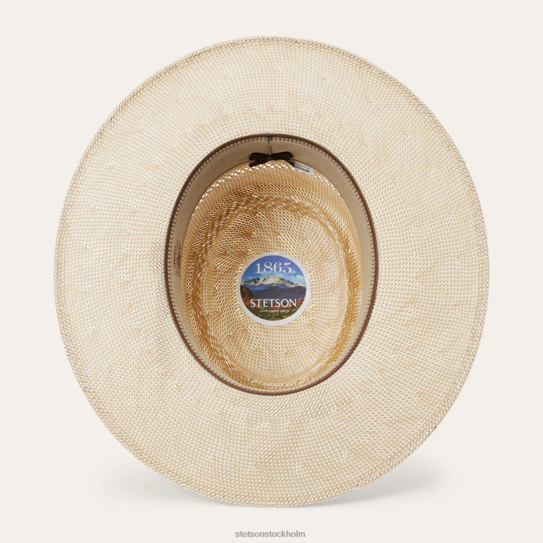 Stetson unisex- Batterson halmhatt med platt brätte LLFB174 huvudbonader naturlig/brun