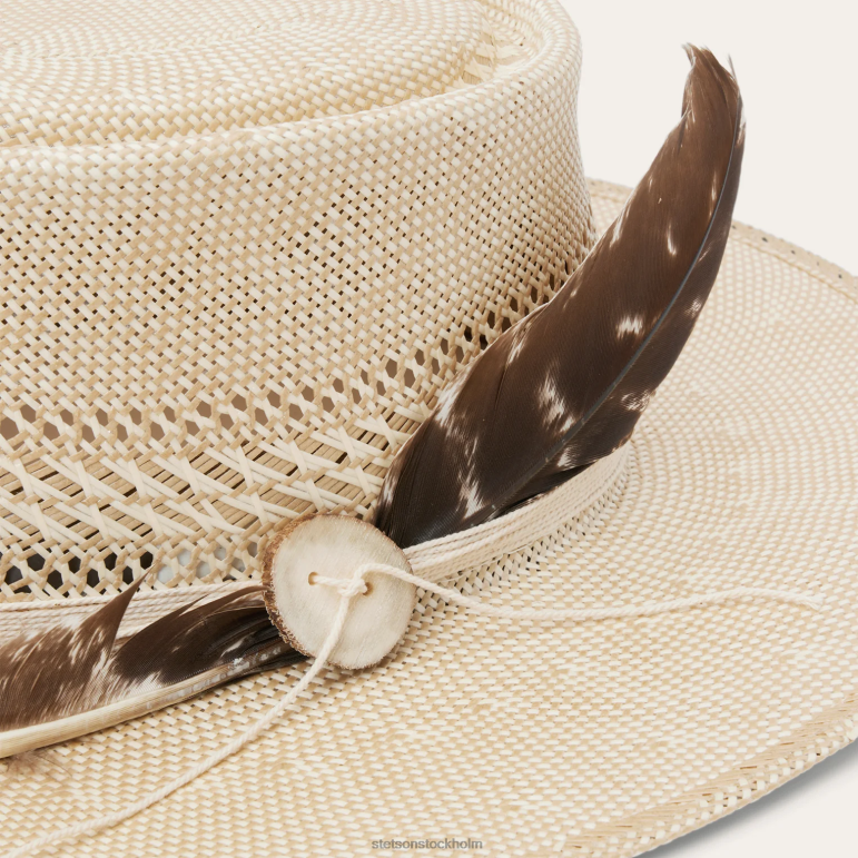Stetson unisex- Batterson halmhatt med platt brätte LLFB174 huvudbonader naturlig/brun