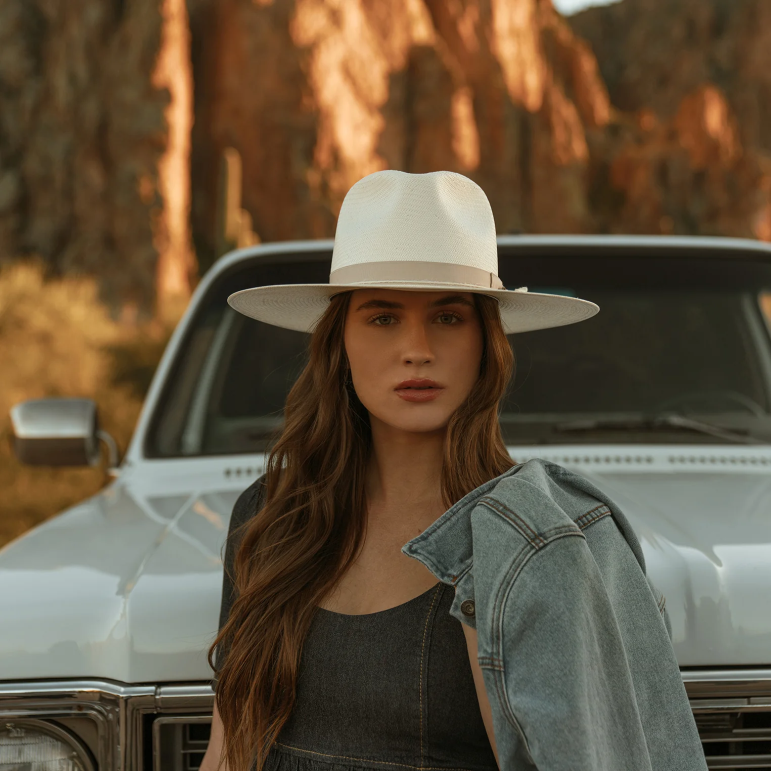 Stetson unisex- jw marshall halmhatt med platt brätte LLFB160 huvudbonader naturlig