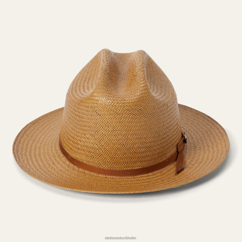 Stetson unisex- öppen väg halmhatt LLFB141 huvudbonader cognac